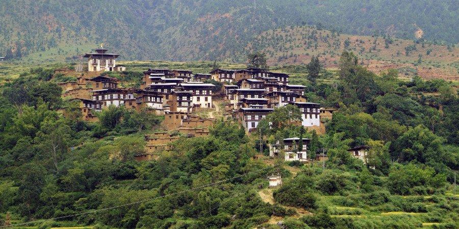 Il villaggio di Wangdi in Buthan